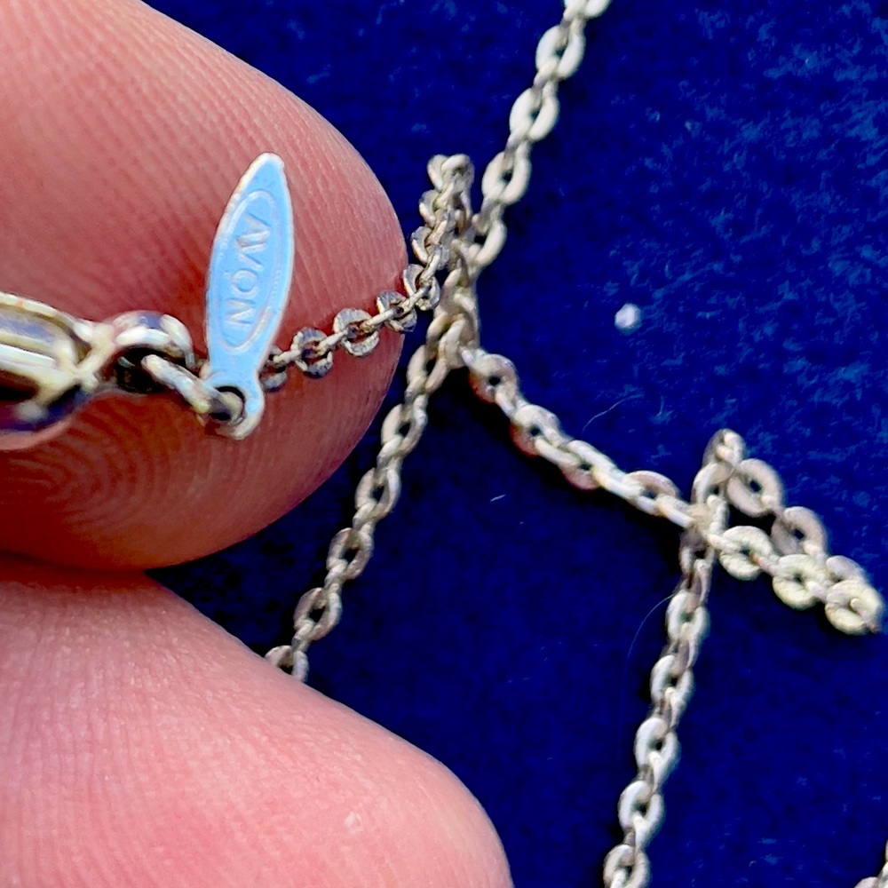AVON Blue Topaz Colored Gemstone Necklace - Picture 2 of 4